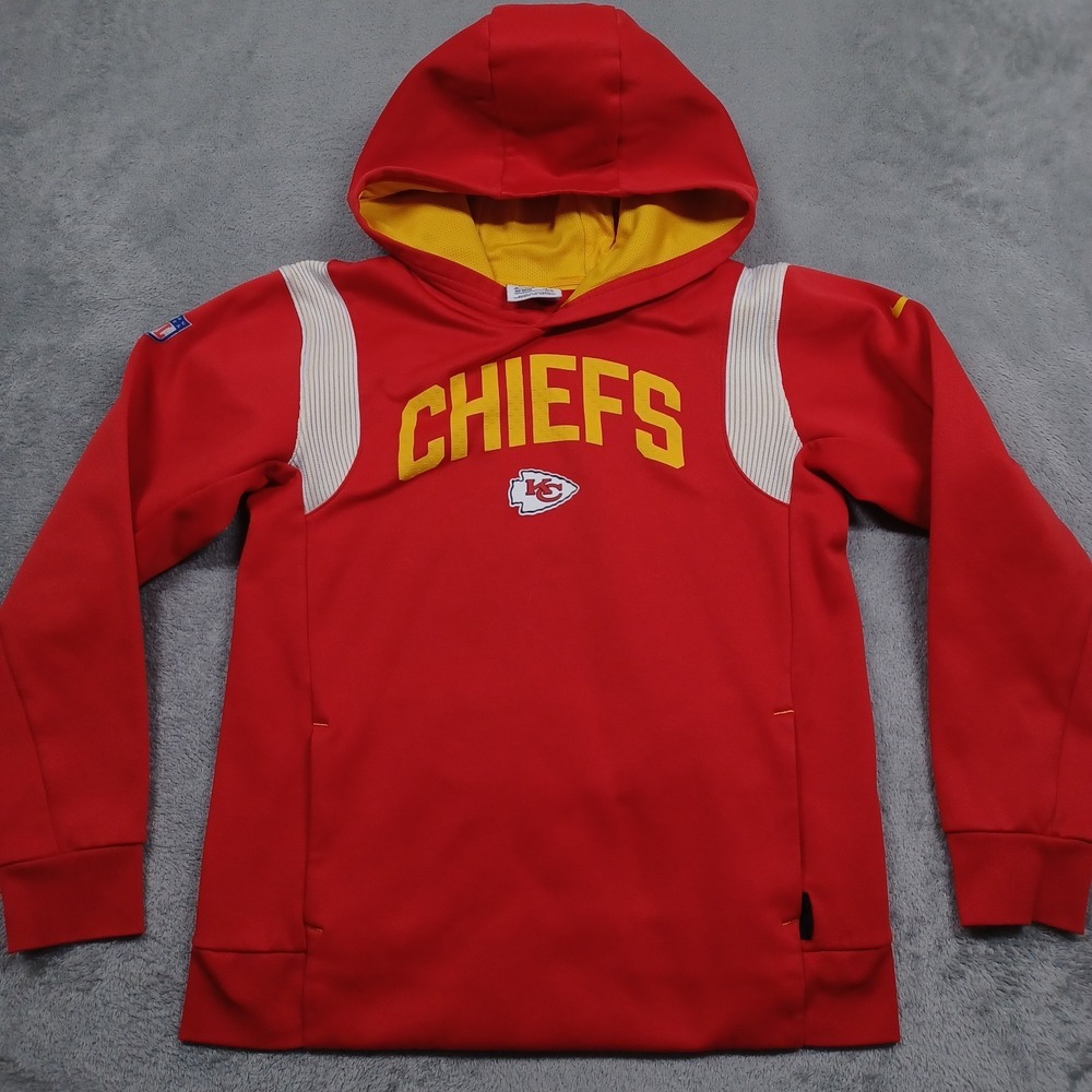 Kansas City Chiefs Sweater‎ Boys Medium Red Pullover Hoodie NFL Football